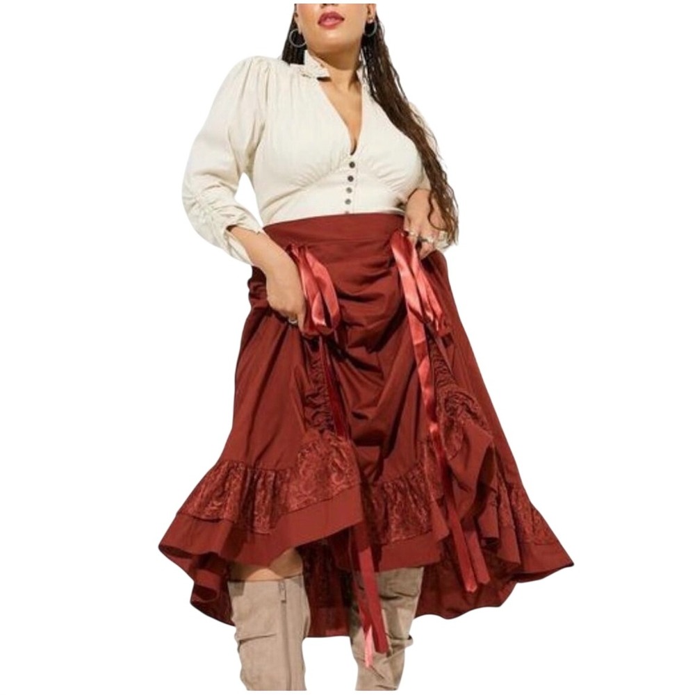 NWT Torrid Halloween Steampunk Poplin Dress Pirate Saloon Cosplay Women 1X - Picture 2 of 16